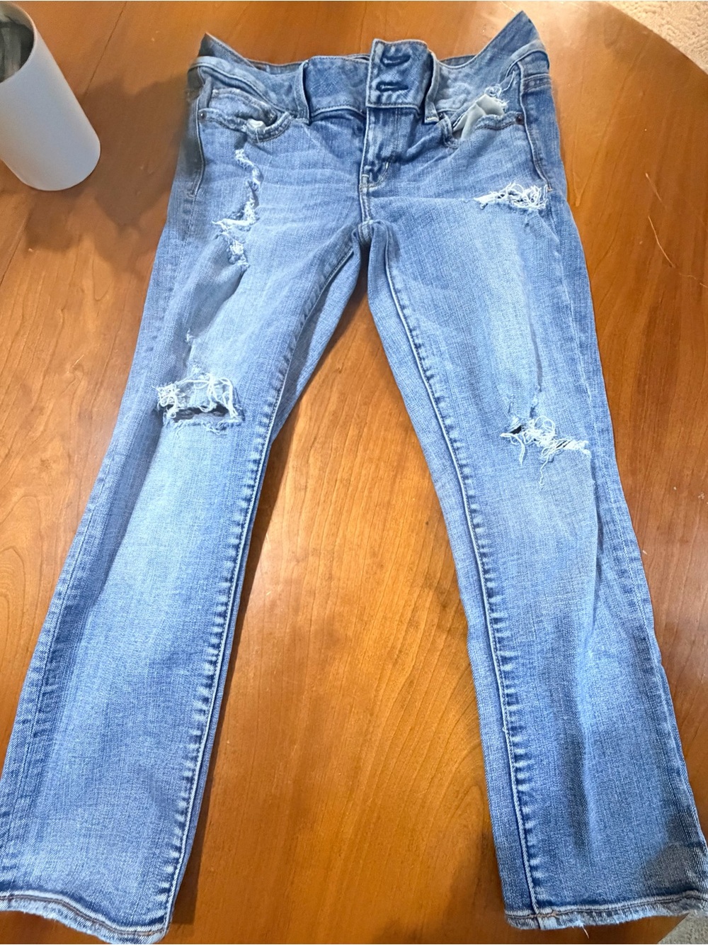 American Eagle Outfitters Light Blue Skinny Ripped Jeans